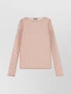 GUCCI SHEER GG STAR EMBROIDERED TOP