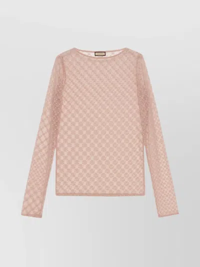 Gucci Gg Star Tulle Top In Rosa