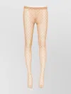 Gucci Sheer Monogram Patterned Hosiery With Elastic Waistband In Neutral