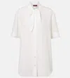 Gucci Sheer Silk Crepe Shirt In White