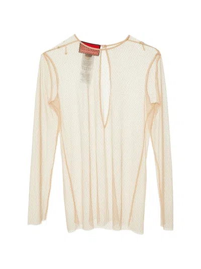 Pre-owned Gucci Sheer Tulle Top In Neutral