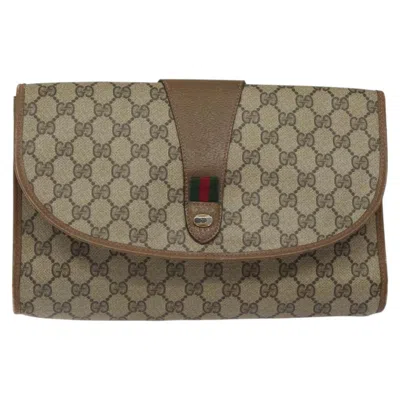 Pre-owned Gucci Sherry Beige Canvas Clutch Bag ()