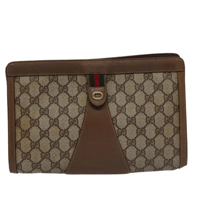 Pre-owned Gucci Sherry Beige Canvas Clutch Bag () In Sand