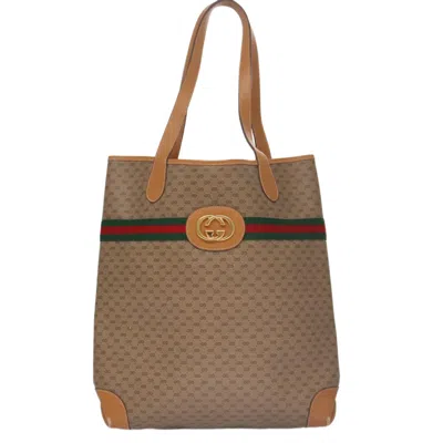 Pre-owned Gucci Sherry Beige Canvas Tote Bag ()