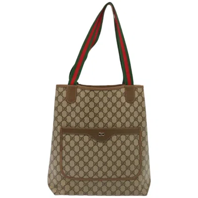 Pre-owned Gucci Sherry Beige Canvas Tote Bag ()