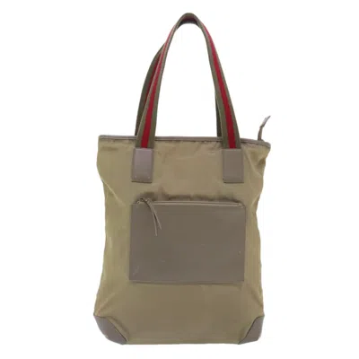 Pre-owned Gucci Sherry Beige Canvas Tote Bag ()