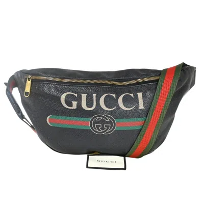 Gucci Sherry Black Leather Shoulder Bag ()