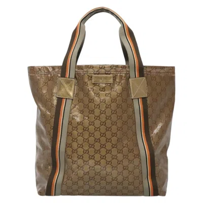 Pre-owned Gucci Sherry Brown Canvas Tote Bag ()