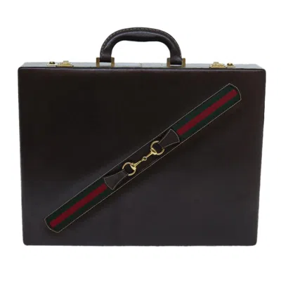 Gucci Sherry Brown Leather Briefcase Bag ()