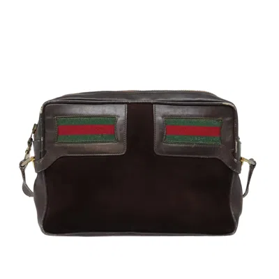 Pre-owned Gucci Sherry Brown Suede Shoulder Bag ()
