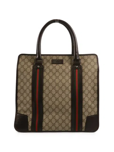 Pre-owned Gucci Sherry Gg-canvas Tote Bag In Neutrals