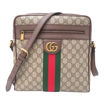 Pre-owned Gucci Sherry Line Beige Gg Beige Pvc Shoulder Bag ()