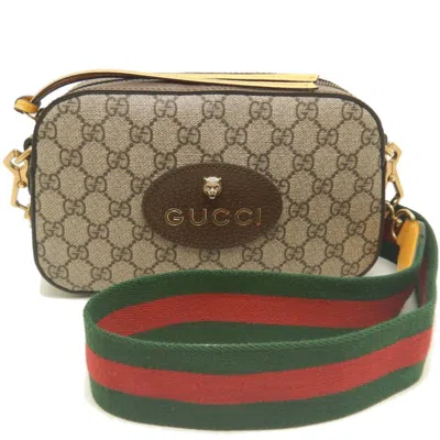 Pre-owned Gucci Sherry Line Beige Gg Supreme Shoulder Bag () In Sand