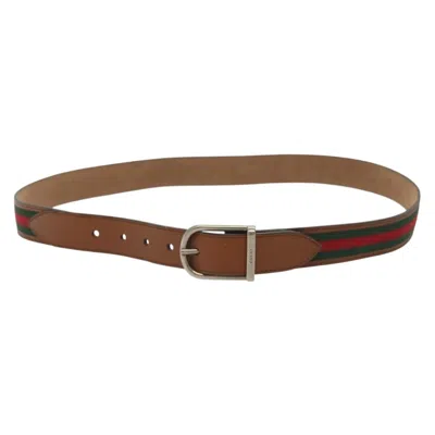 Pre-owned Gucci Sherry Line Belt Leather Brown Leather Belts Accessory ()