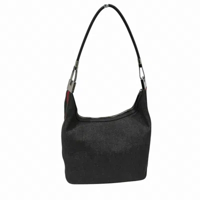 Pre-owned Gucci Sherry Line Black Canvas Handbag Shoulder Bag ()