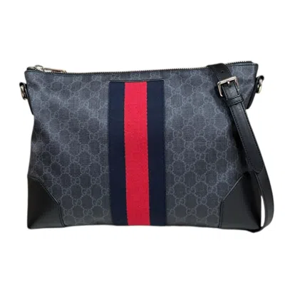 Pre-owned Gucci Sherry Line Black Gg Supreme Shoulder Bag ()