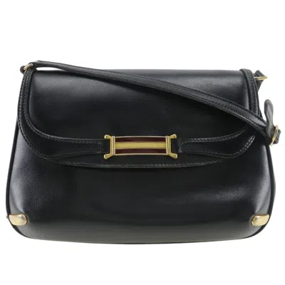 Pre-owned Gucci Sherry Line Black Leather Shoulder Bag ()