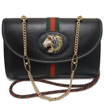 Pre-owned Gucci Sherry Line Black Leather Shoulder Bag ()