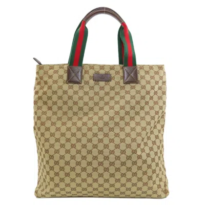 Pre-owned Gucci Sherry Line Brown Canvas Tote Bag ()