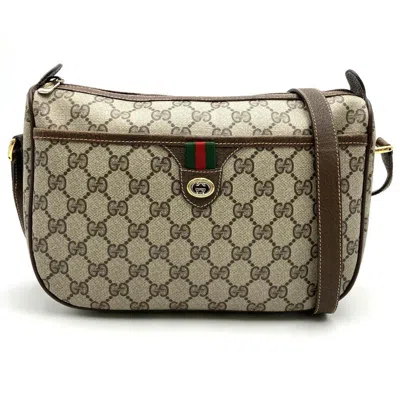 Pre-owned Gucci Sherry Line Brown Gg Supreme Leather Shoulder Bag ()
