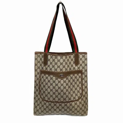 Pre-owned Gucci Sherry Line Brown Pvc Leather Tote Bag ()