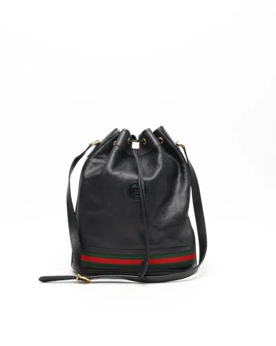 Gucci Sherry Line Bucket Bag In Black