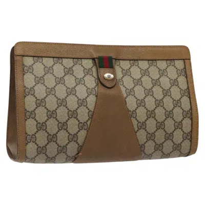 Pre-owned Gucci Sherry Line Canvas Beige Canvas Clutche & Pouche Bag ()