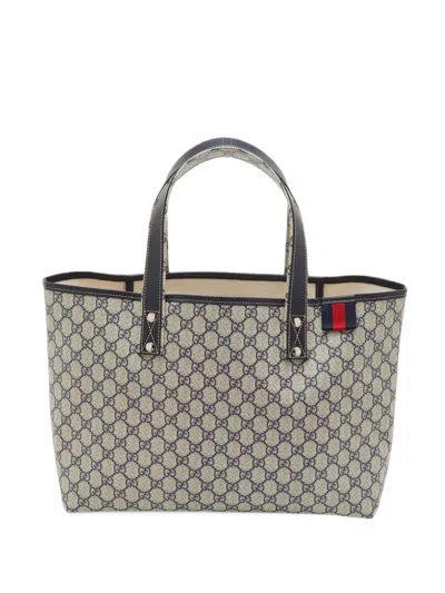 Pre-owned Gucci Sherry Line Gg Canvas Tote Bag In Neutrals