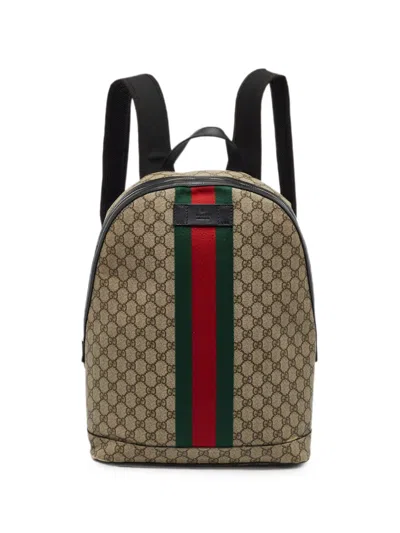 Pre-owned Gucci Sherry Line Gg Supreme Backpack In Neutrals
