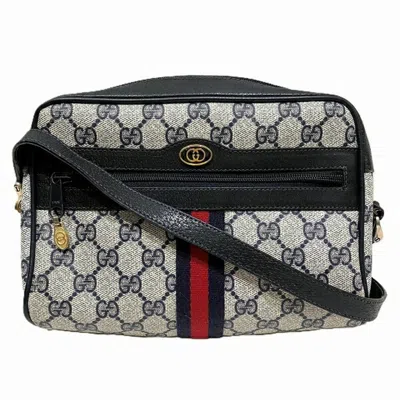 Pre-owned Gucci Sherry Line Navy Leather Shoulder Bag ()
