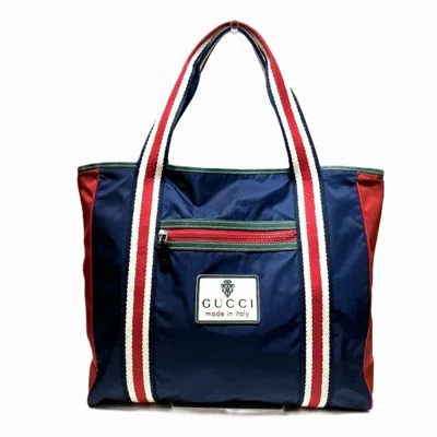 Pre-owned Gucci Sherry Line Nylon Tote Bag ()