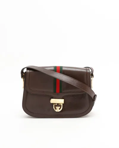 Gucci Sherry Line Shoulder Bag In Brown