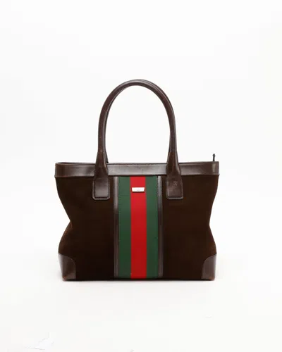 Gucci Sherry Line Tote Bag In Brown