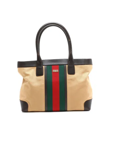 Gucci Sherry Line Tote Bag In Yellow