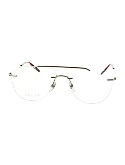 Pre-owned Gucci Shield Eyeglasses In Green