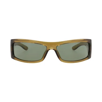 Pre-owned Gucci Shield-frame Injection Sunglasses 'brown Green' | Men's Size Onesize