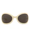 Gucci Novelty 77mm Oversize Shield Sunglasses In Black
