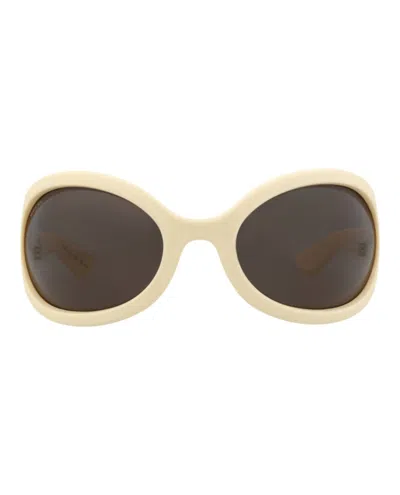 GUCCI GUCCI SHIELD-FRAME INJECTION SUNGLASSES WITH GOLD ACCENTS