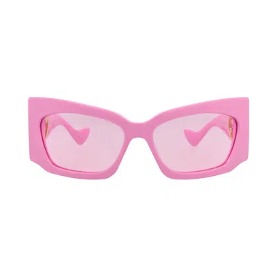 Pre-owned Gucci Shield-frame Recycled Acetate Sunglasses 'pink' | Women's Size Onesize
