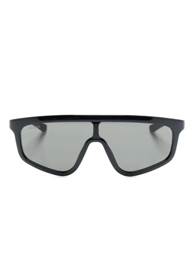 Gucci Shield-frame Sunglasses In 黑色