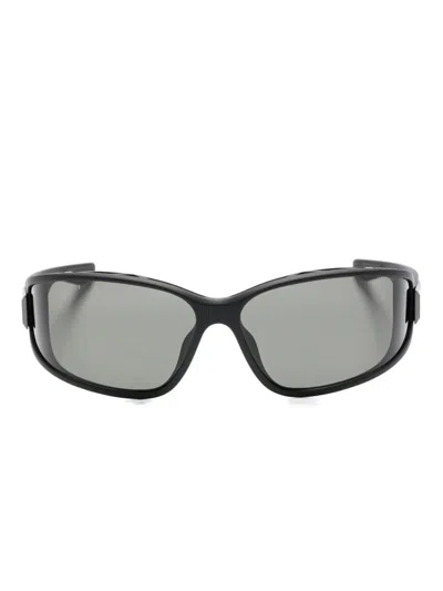Gucci Shield-frame Sunglasses In Gray