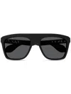 Gucci Shield Frame Sunglasses In Black