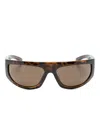 Gucci Shield-frame Sunglasses In Brown