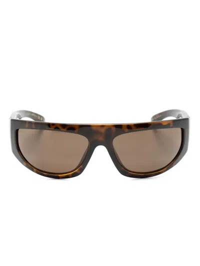 Gucci Shield-frame Sunglasses In Brown