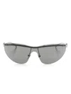 Gucci Shield-frame Sunglasses In Silver