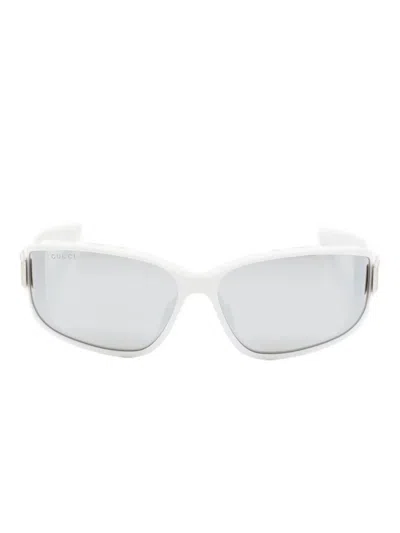 Gucci Shield-frame Sunglasses In Gray
