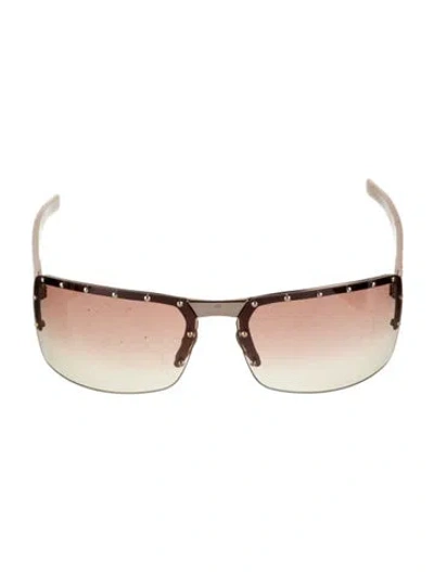 Pre-owned Gucci Shield Gradient Sunglasses In Neutrals