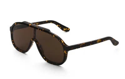 Pre-owned Gucci Shield Sunglasses For Men | Havana Brown | 99mm | Luxury Eyewear | Aviator