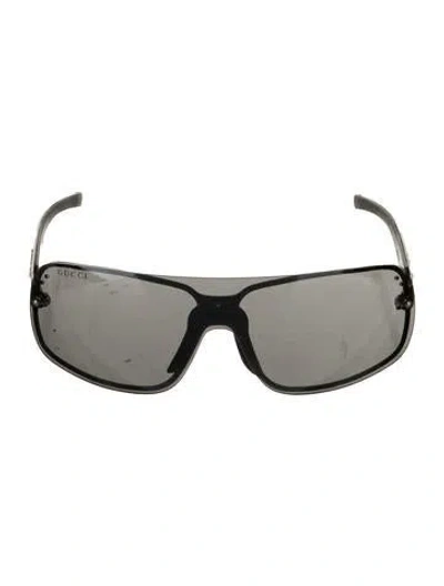 Pre-owned Gucci Shield Tinted Sunglasses In Black