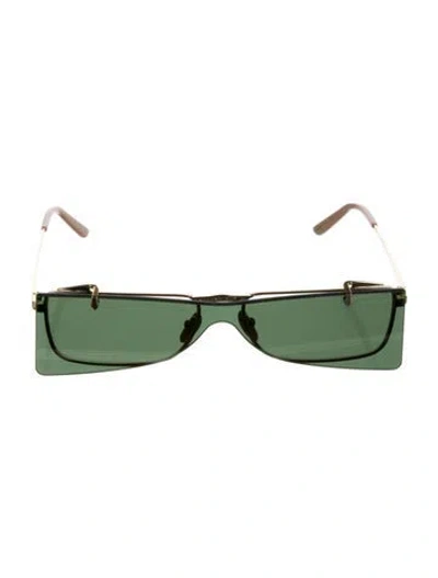 Pre-owned Gucci Shield Tinted Sunglasses In Gold